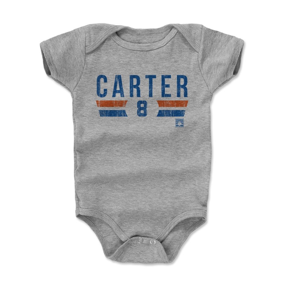 500 LEVEL Gary Carter Baby Infant One Piece Bodysuit (18M, Heather Gray) - Gary Carter Font BO
