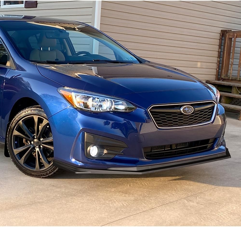 Q1-TECH, 9PCS Front Bumper Lip & Side Skirt Extensions Diffuser Compatible with Subaru Impreza 2017-2019, Front Bumper Lip Air Chin Body Spoiler Splitter ABS (Matt Black)