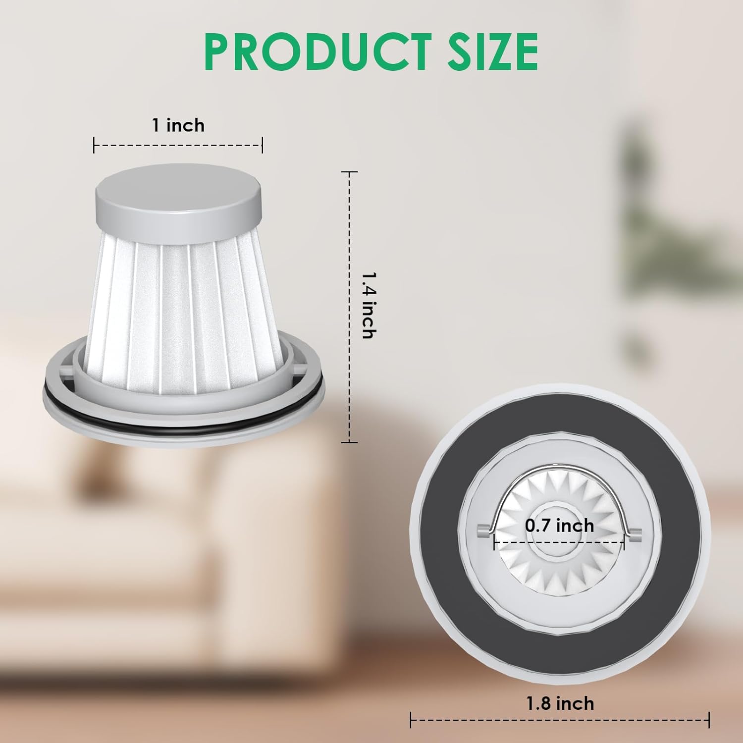 Minthouz 3 Pack HEPA Filters Replacement Compatible with Minthouz Handheld Car Vacuum (MT-L011G/MT- L011W/MT-L011B/Purus A20 Classic)