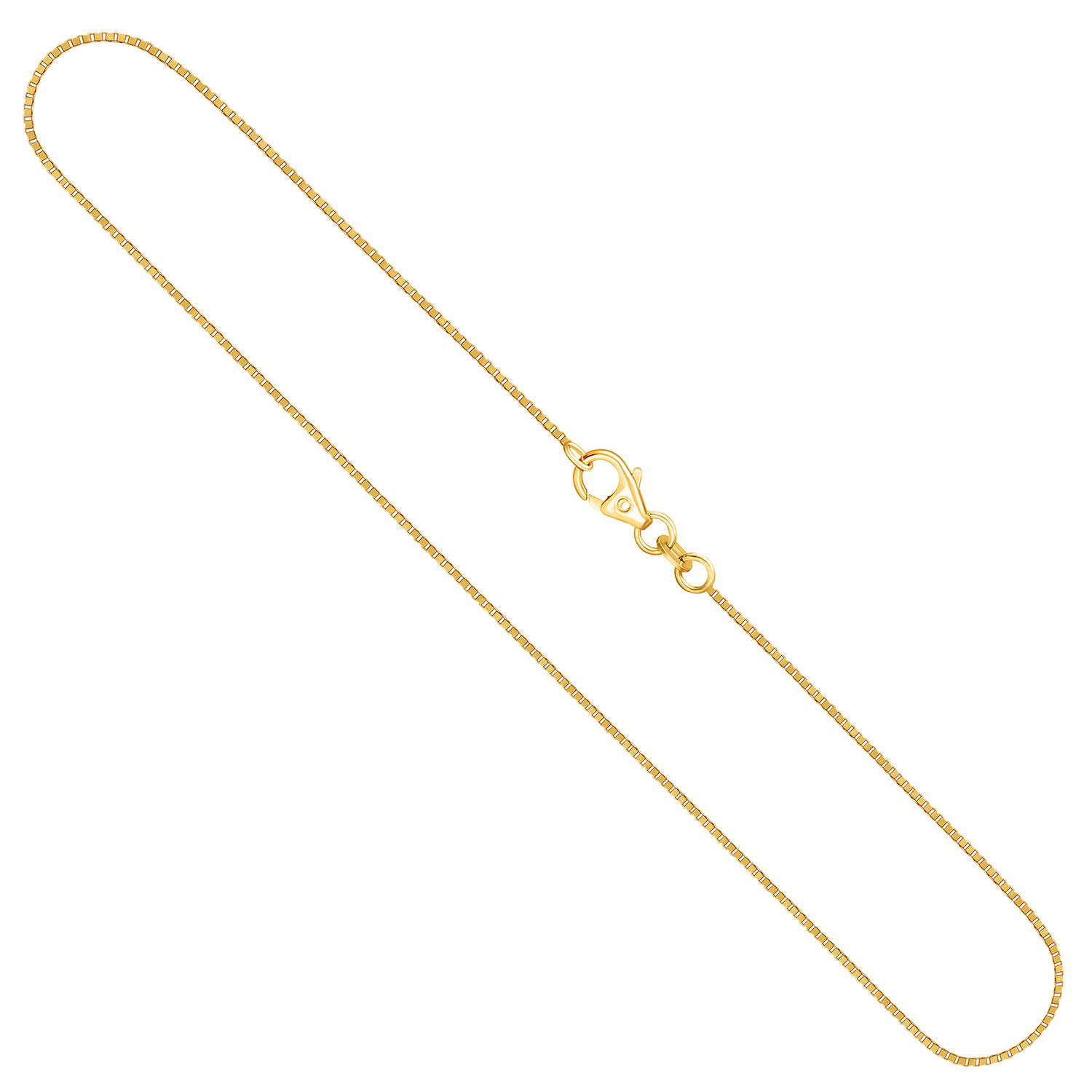 EDELIND 14K Cadena Caja/Cadena Veneciana Fina 0.8 mm I Oro Amarillo 585 I Collar Cadena Unisex de Oro Macizo para Mujer Hombre de 36 a 60 cm I Caja de Regalo de joyería