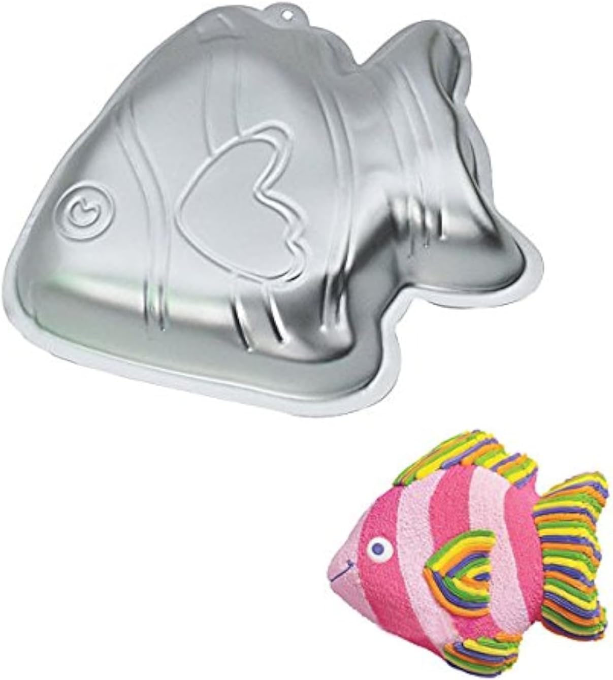 WOBATOY wotoy Cute Aluminum Fish Cake Baking Mold Pan - 10 INCH