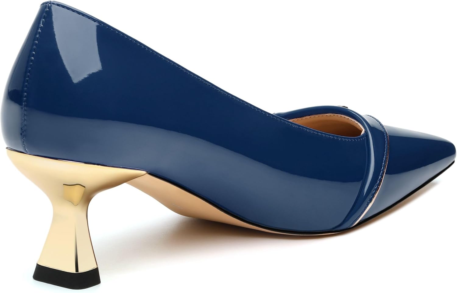 Women's Kitten Heels Square Toe Low Heel Pumps Closed Toe Patent Slip On Pumps Womens Work Dress Office Wedding Party Shoes 2 Inch - Image 7