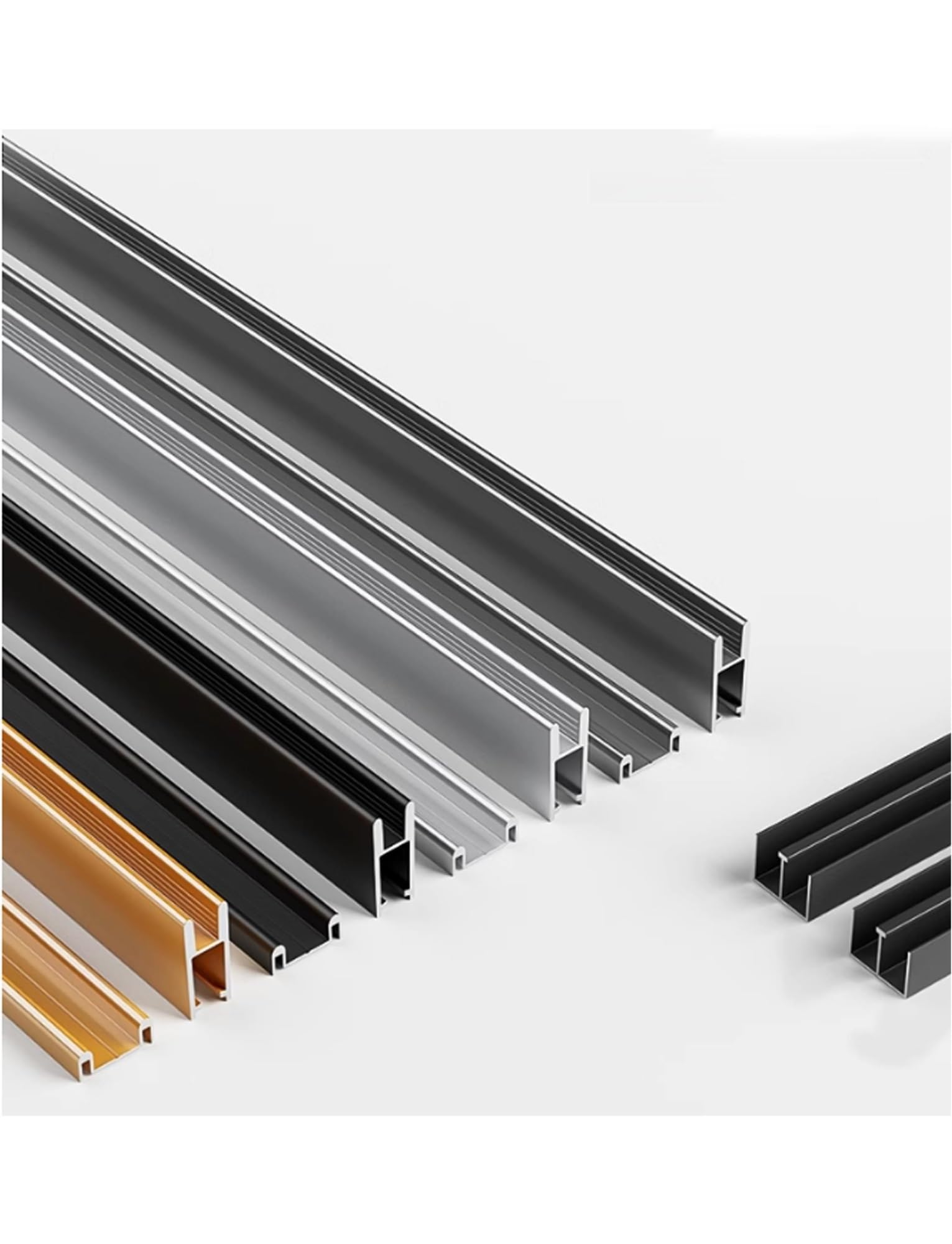 Generisch Glasschiebetür Dreiteilige Schiene Vitrinen-Gleitschiene Schiebetür Schiebetürzubehör, Geeignet for Schränke und Bücherregale, 8 mm(Black,120cm)