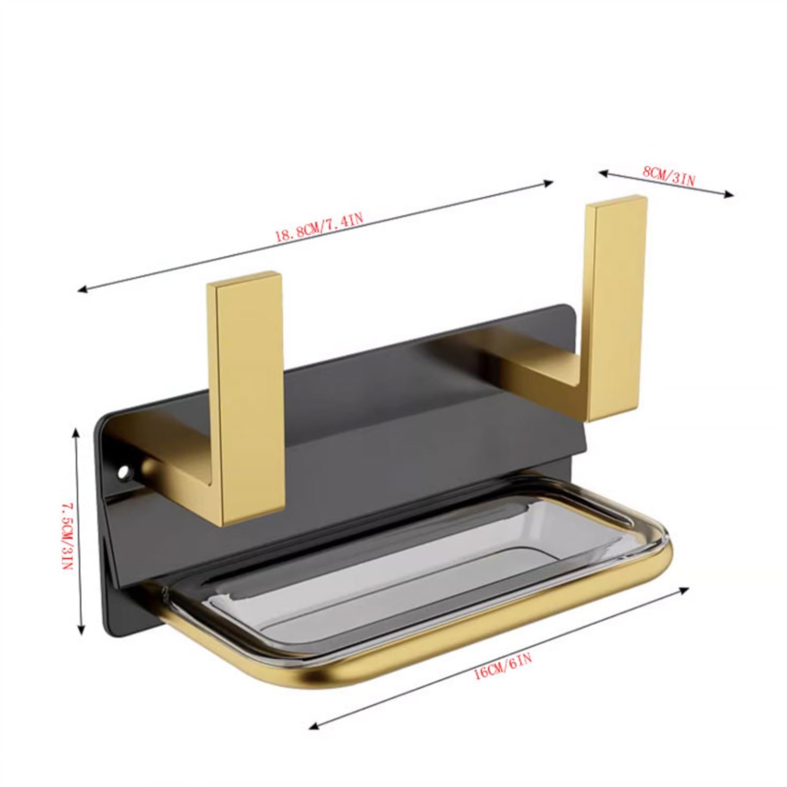 Deckelrahmen Topfdeckelregal, wandmontierte Küchenregale, Heim-Schneidebretter, Gemüsebretter, bietet eine große Anzahl von Abtropfregalen Schneidebretthalter(Gold)