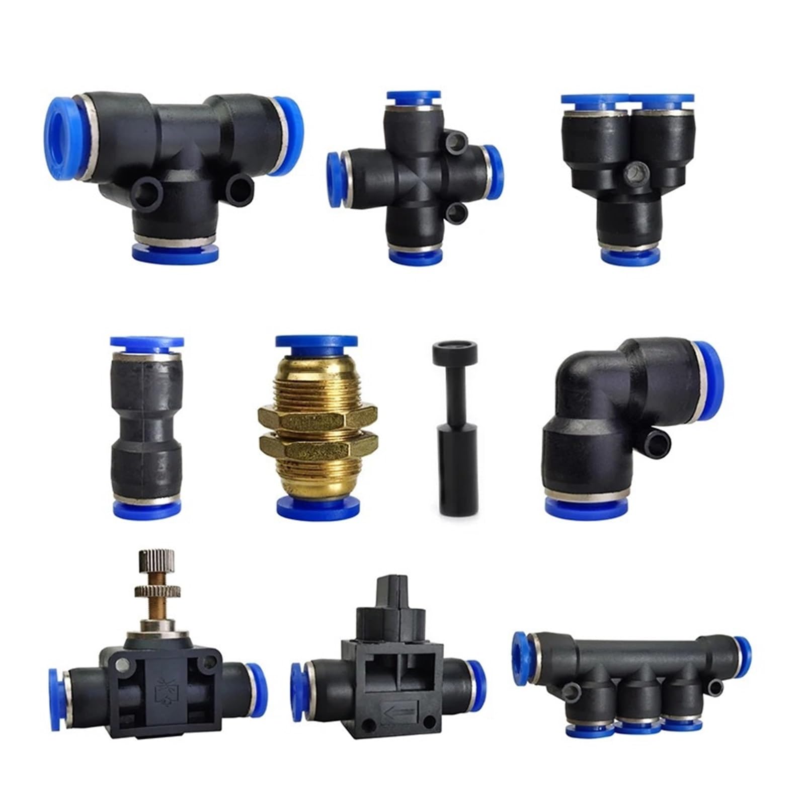 10 piezas de accesorios neumáticos PU PY PV PE PK LSA conector rápido conectores de tubo de manguera de aire plástico PU PY 4 6 8 10 12 conector de inserción(PM (10PCS A LOT),Use 14mm hose)