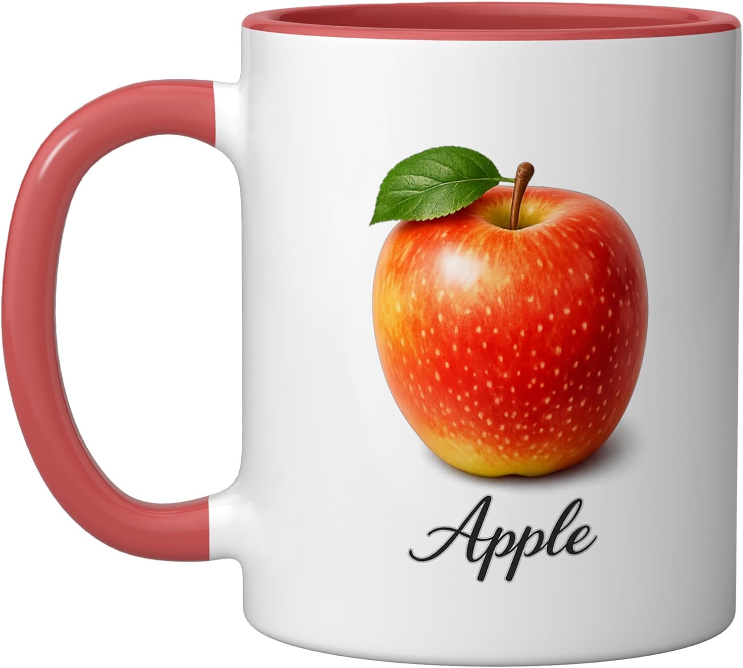 apple apple no.2 Ceramic Mug, Pink/White, 15oz image 5