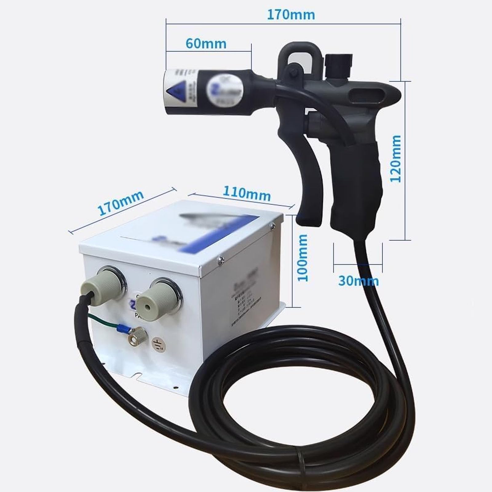 Antystatyczny jonizujący pistolet pneumatyczny, eliminator statyczny, z generatorem wysokiego napięcia 4,6 kV, regulowane ciśnienie powietrza, do przemysłowego usuwania statycznego, naprawy