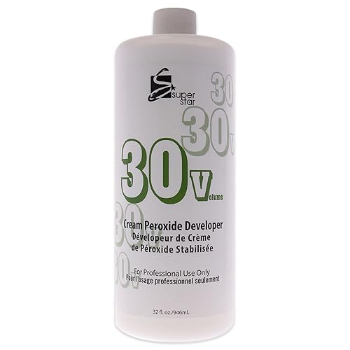 Super Star Superstar - Desarrollador de peróxido en crema estabilizado 30v Hc, 32 onzas