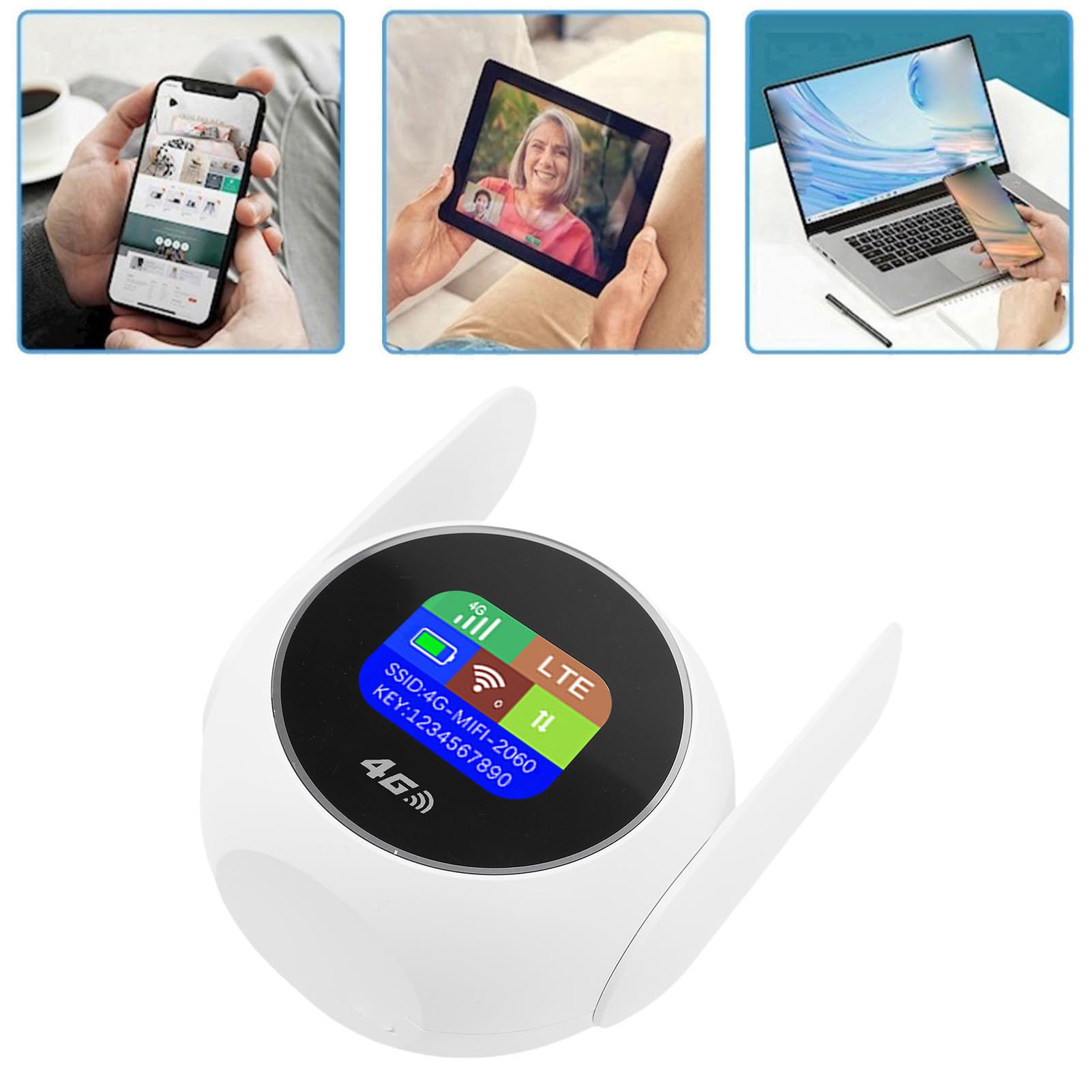 Luocute Router Hotspot WiFi Portatile Router Internet Mobile 4G LTE WiFi 6 con Slot per Scheda SIM e Cavo RJ45 per Viaggi, Casa, Lavoro, Supporto Fino a 32 Utenti