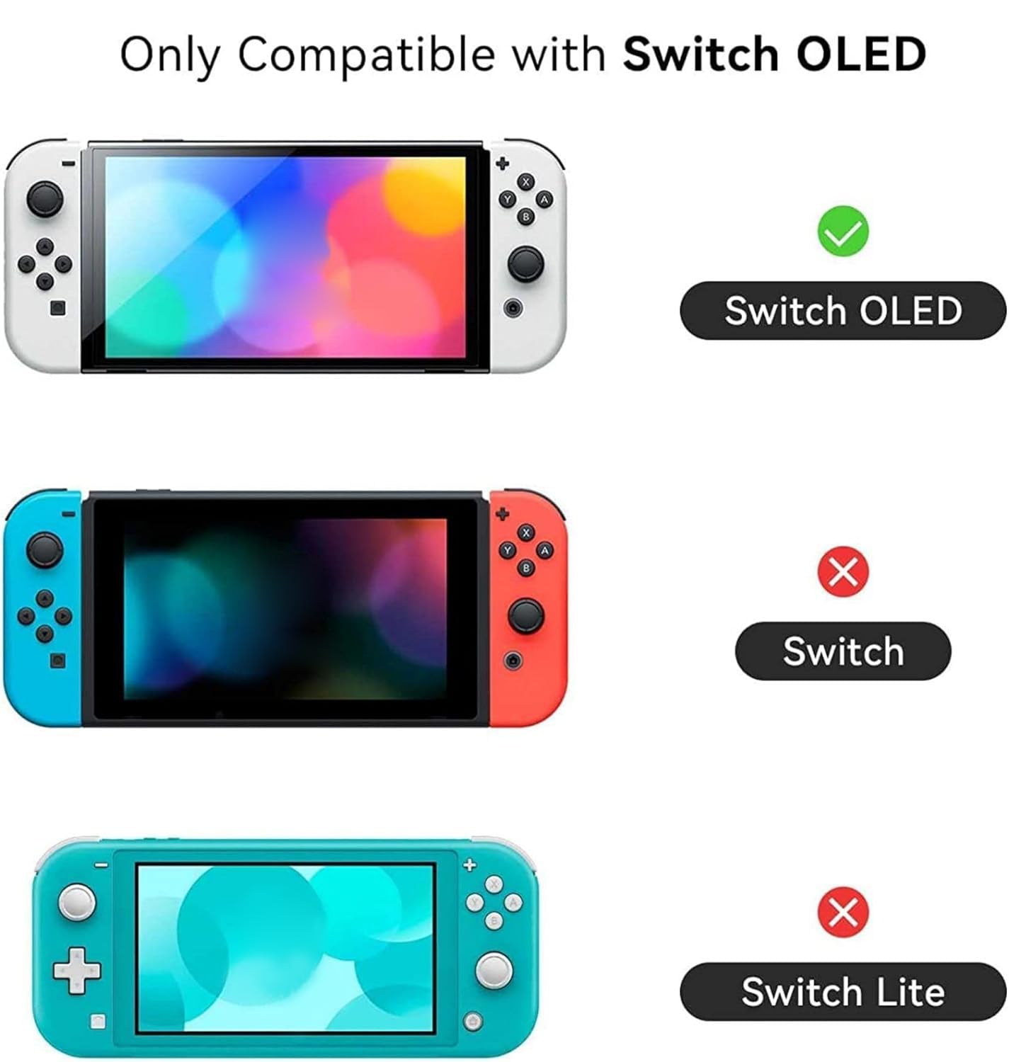 GeekShare Free custodia compatibile con console Switch OLED e - Case con design antiurna e antigraffiti dal design ergonomico per modello Switch OLED - Star Wings
