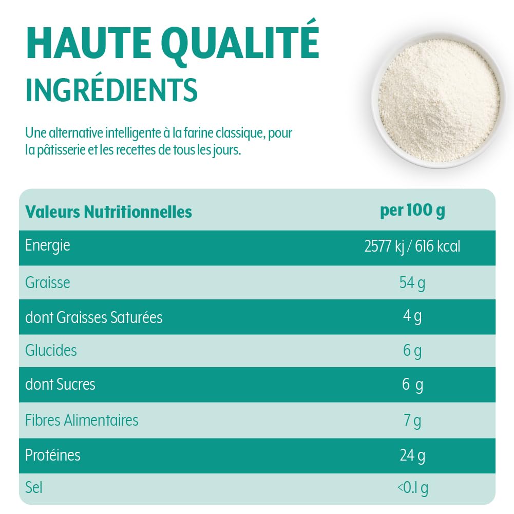 FOODIN Farine d’Amande Bio 350 g – Finement Moulue & Riche en Protéines – Sans Gluten – Idéale pour Pâtisserie Low Carb & Recettes Keto