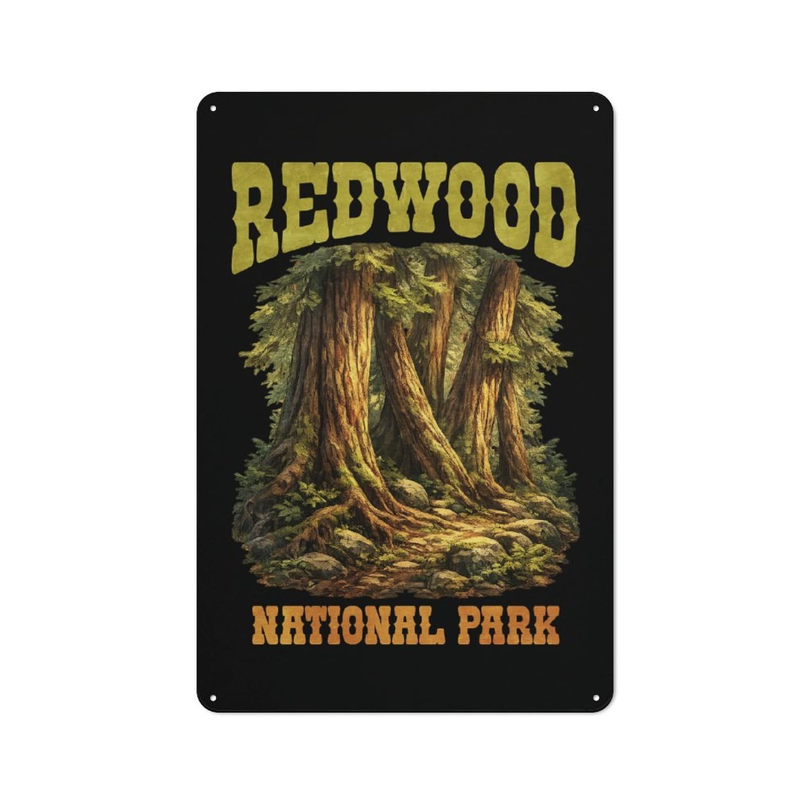 Junmoney Style-17 Casual Redwood National Park Vintage Shed Metal Sign 30X20cm, Shed Wall Decor For Greenhouse, Garden Room, Cafe Or Entryway