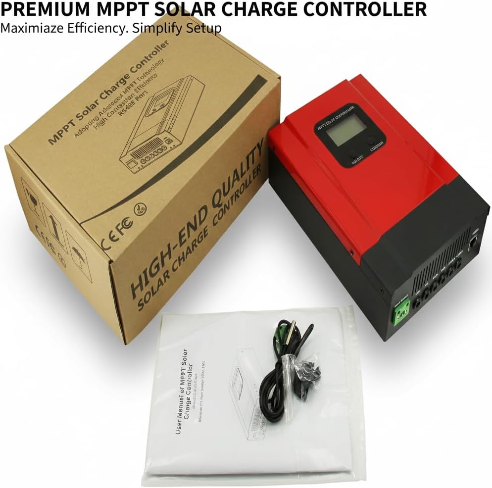 30A MPPT Solar Charge Controller 12V/ 24V/36V/48V Solar Panel Charge Controller Intelligent Regulator for FLD/LiFePO4/SLD/GEL/AGM with Dual USB Port Auto Parameter LCD Display