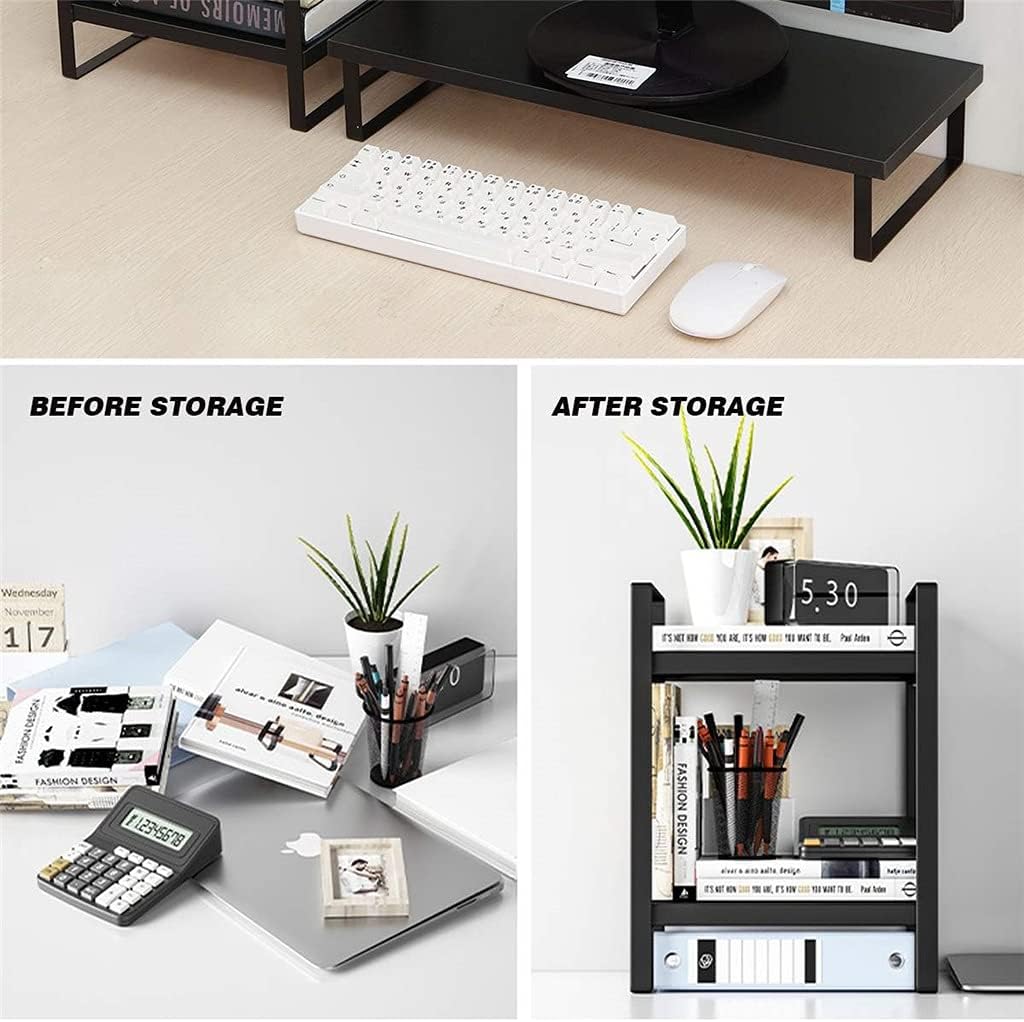 Monitor Holder TV Computer Monitor Riser Table Stand Set Desktop Laptop Screen Shelf Organiser Rack Home Office Lapdesk (Colour: White Size : Independent Stand) (Black Independent Stand) image 5