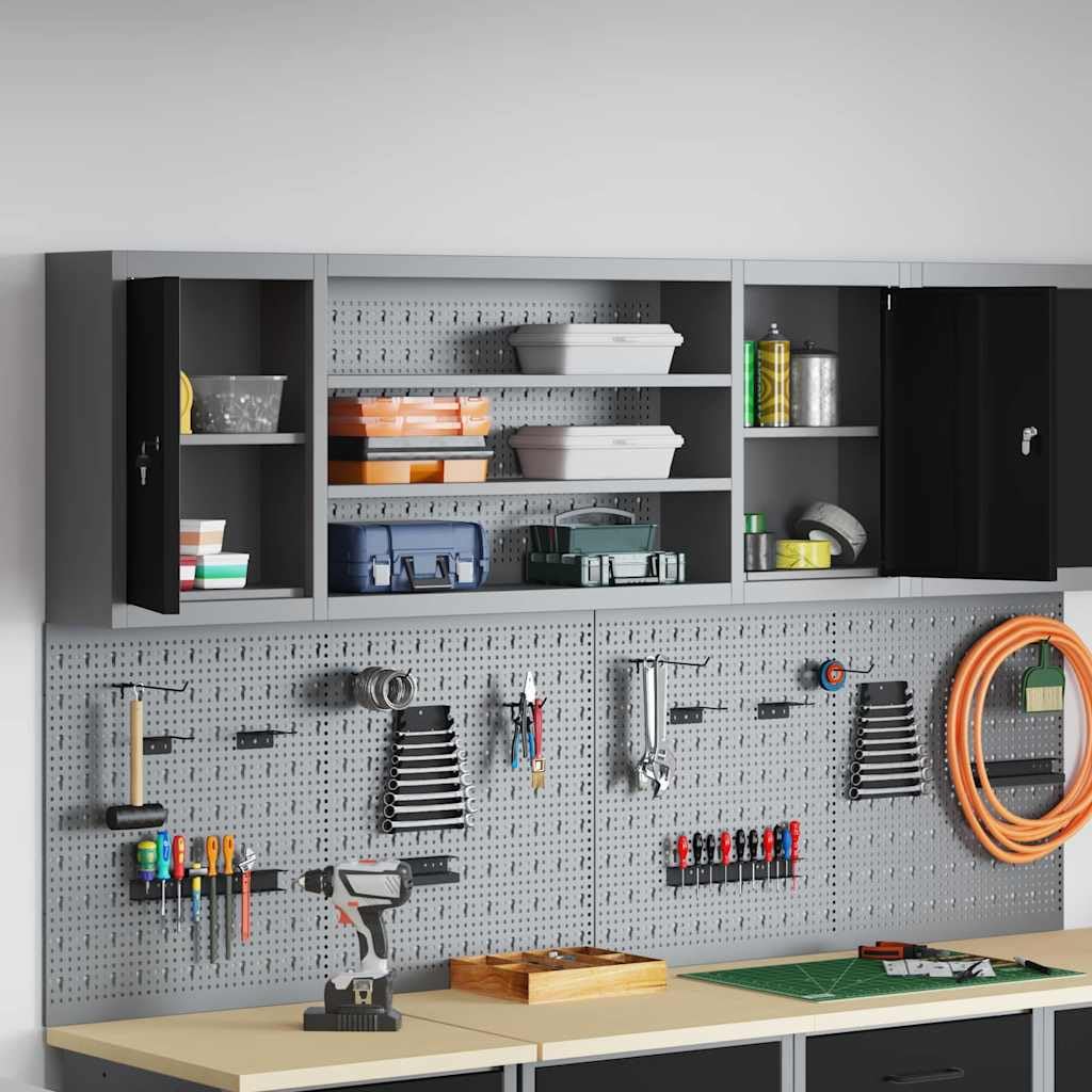 Genérico Armario de Herramientas Negro y Gris 50 x 20 x 55 cm,Bricolaje,Accesorios de Bricolaje,Organización y Almacenamiento de Herramientas,Armarios para herramientas-4103475