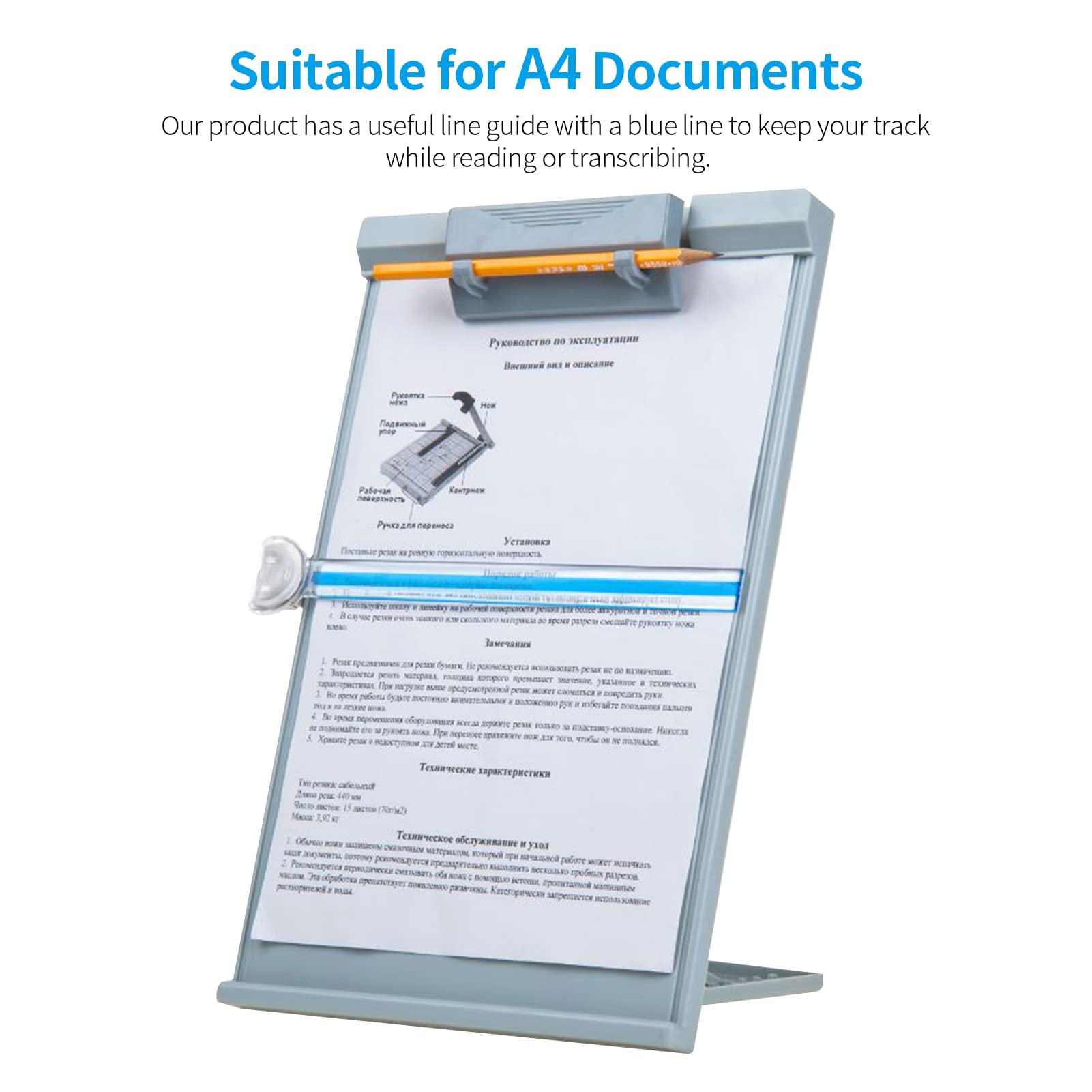 Cornice per Lettura, Portadocumenti da Tavolo con Supporto per Lettura A4 con Supporto per Lettura Documenti con Clip Regolabile per Ufficio/Scuola/casa