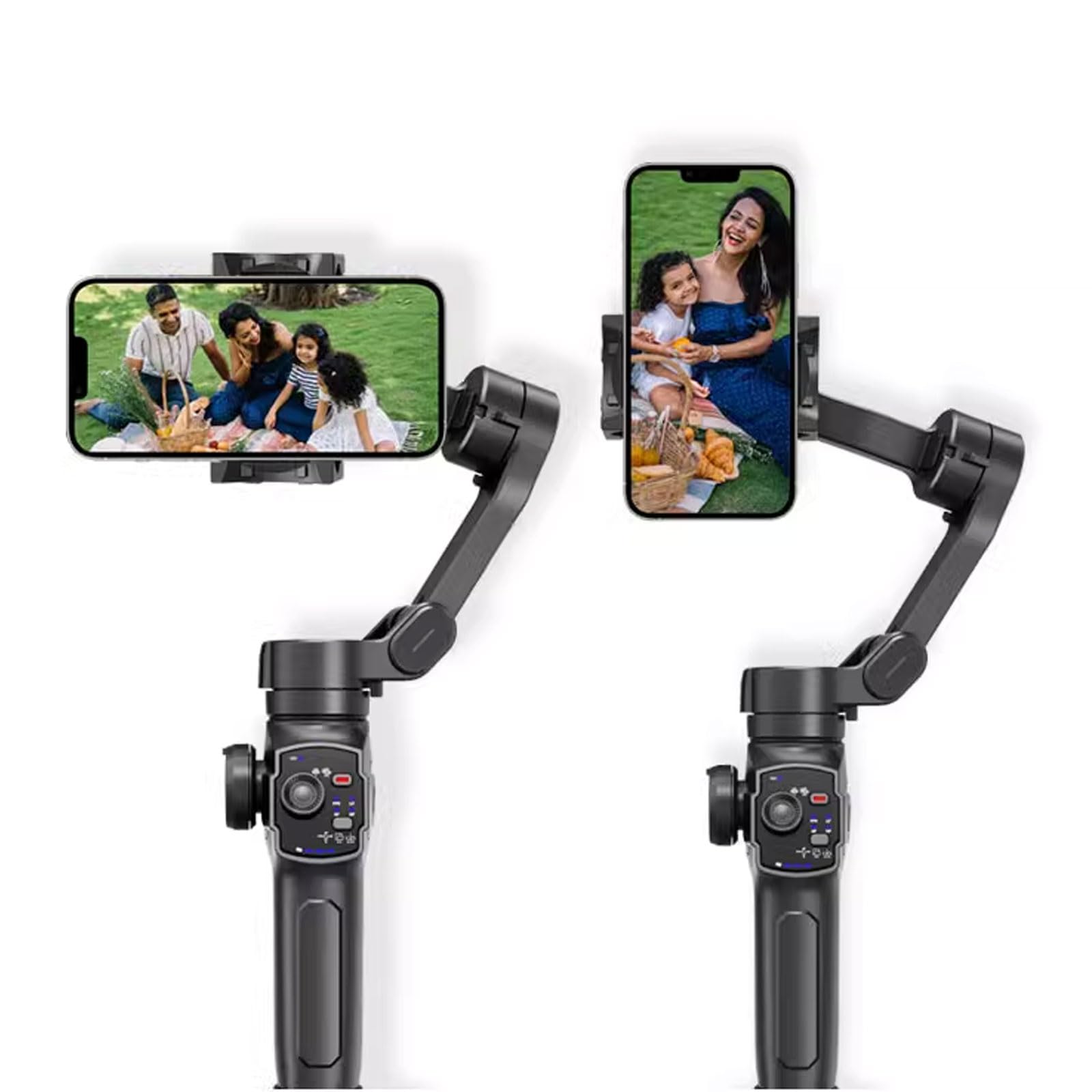 Stabilizator do smartfona, 3-osiowy uchwyt na telefon z wbudowanym przedłużaczem, śledzenie obiektów, przenośny i składany, stabilizator telefonu do nagrywania wideo, YouTube TikTok (wersja Fill