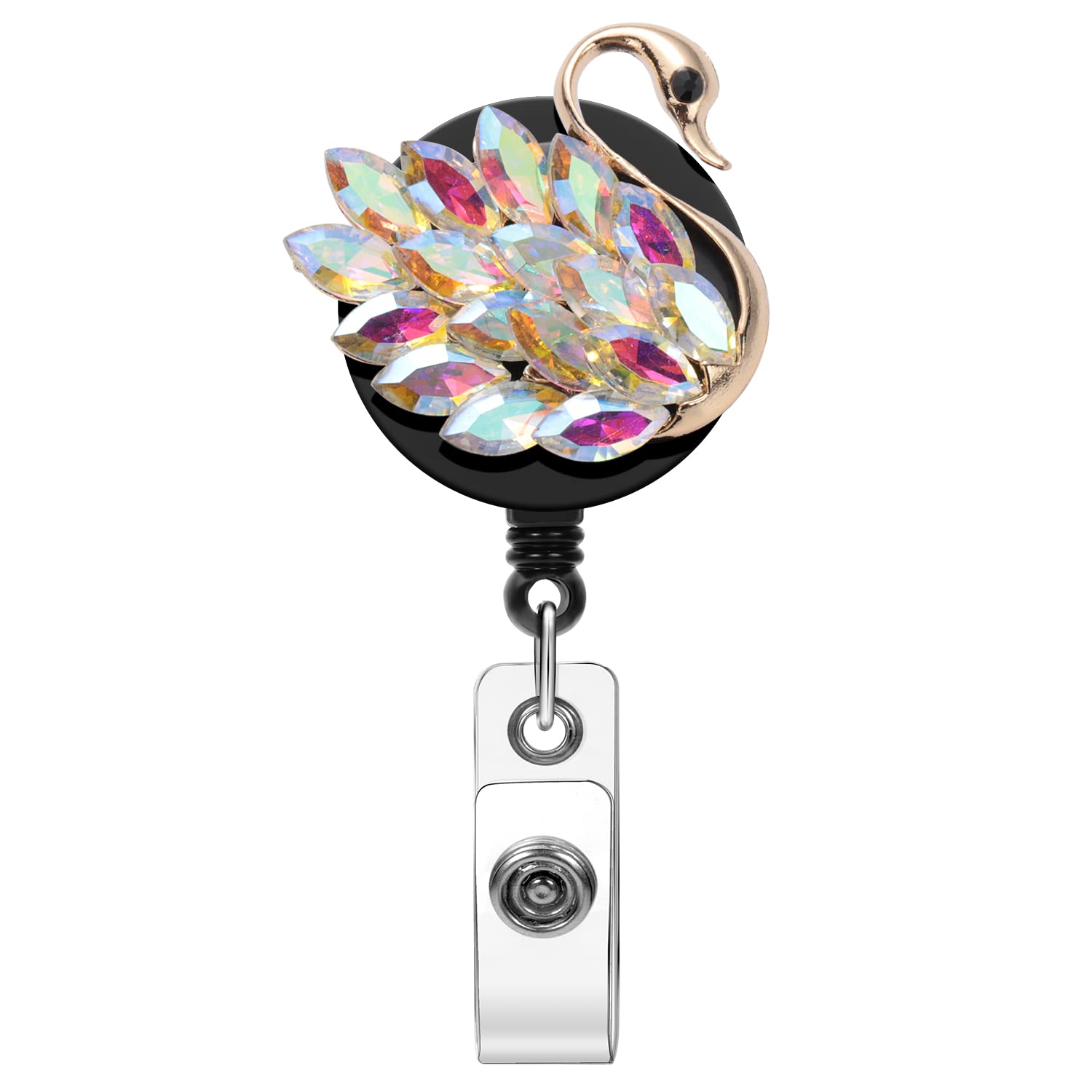 Cute Rhinestone Badge Reel With Alligator Clip – Retractable ID Holder For Nurses, Teachers, Students - View #9