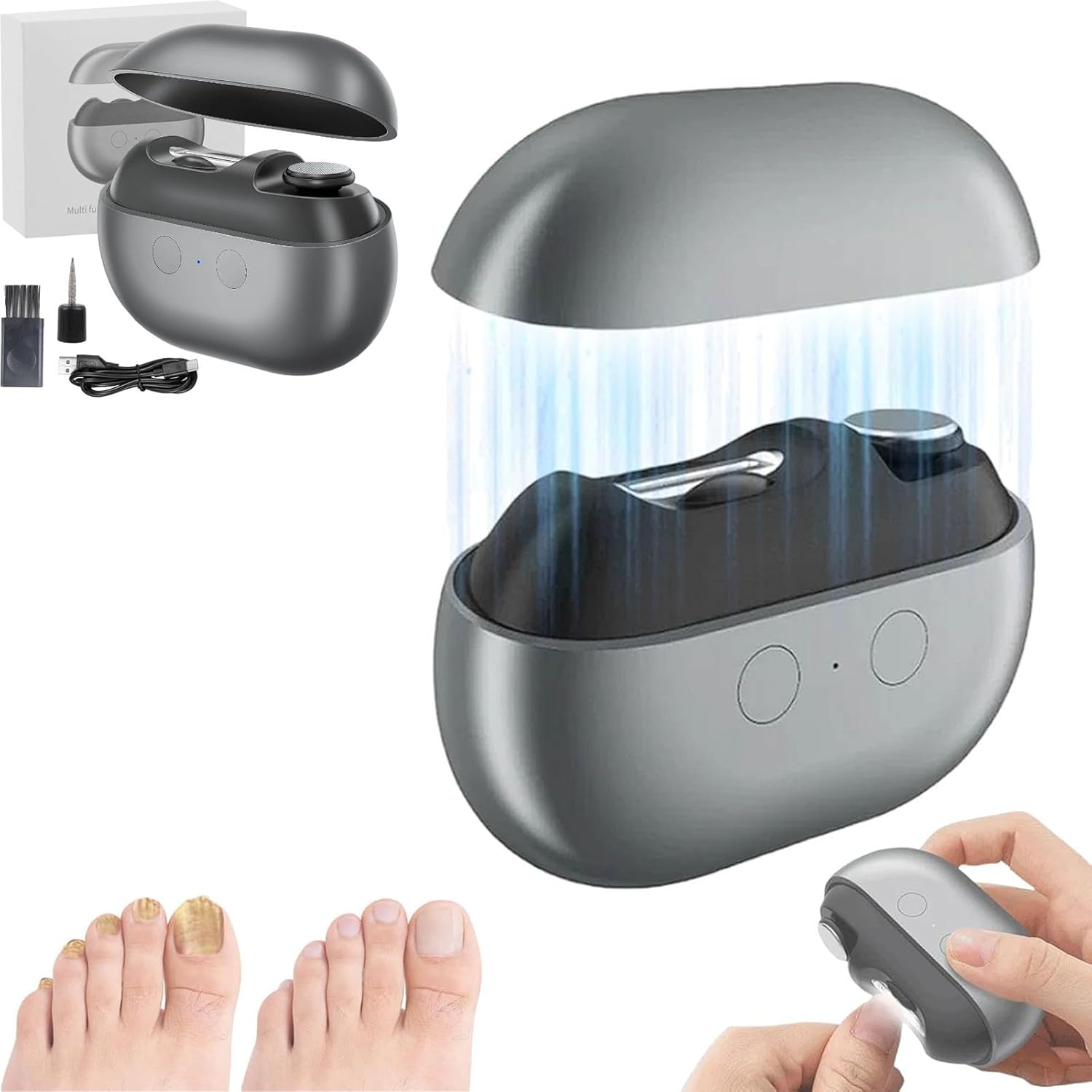 3 in 1 Automatic Electric Nail Clippers for Seniors with Polishing and Led Light 2026 New Painless Toenail