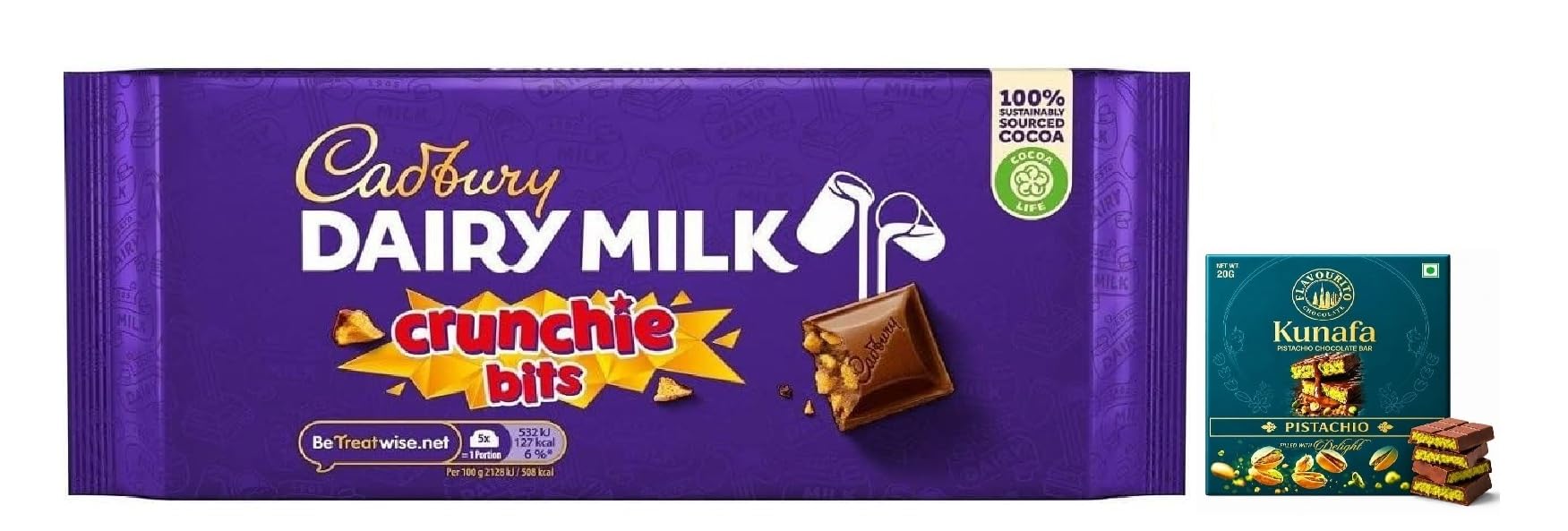Cadbury Dairy Milk Crunchie Bar, Milk Chocolate, 180 g (Pack of 1)