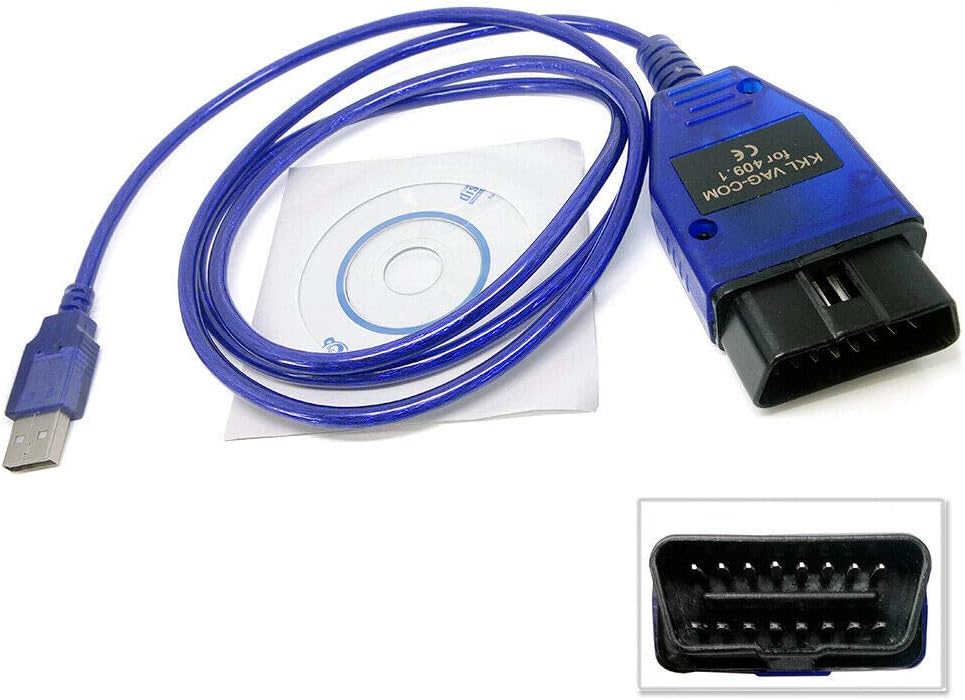 HQMelectronicsparts Supplies for OBD2 OBDII KKL VAG-COM 409.1 USB Interface Diagnostic Cable for Audi Volkswagen