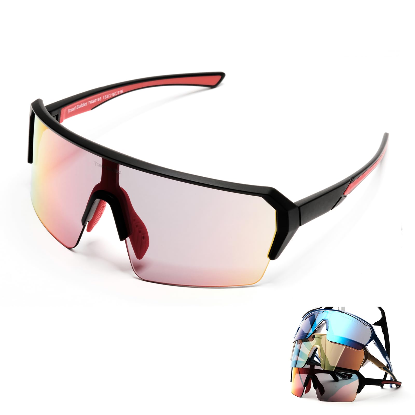 TRAVEL BUDDIES Optical UV400 Sunglasses, Anti Fog Sunglasses, Rectangular Sunglasses, Sport Sunglasses Men & Women, Safety Sunglasses, Ideal For Cycling,Hiking,Baseball,Tennis, Pickleball & Golf