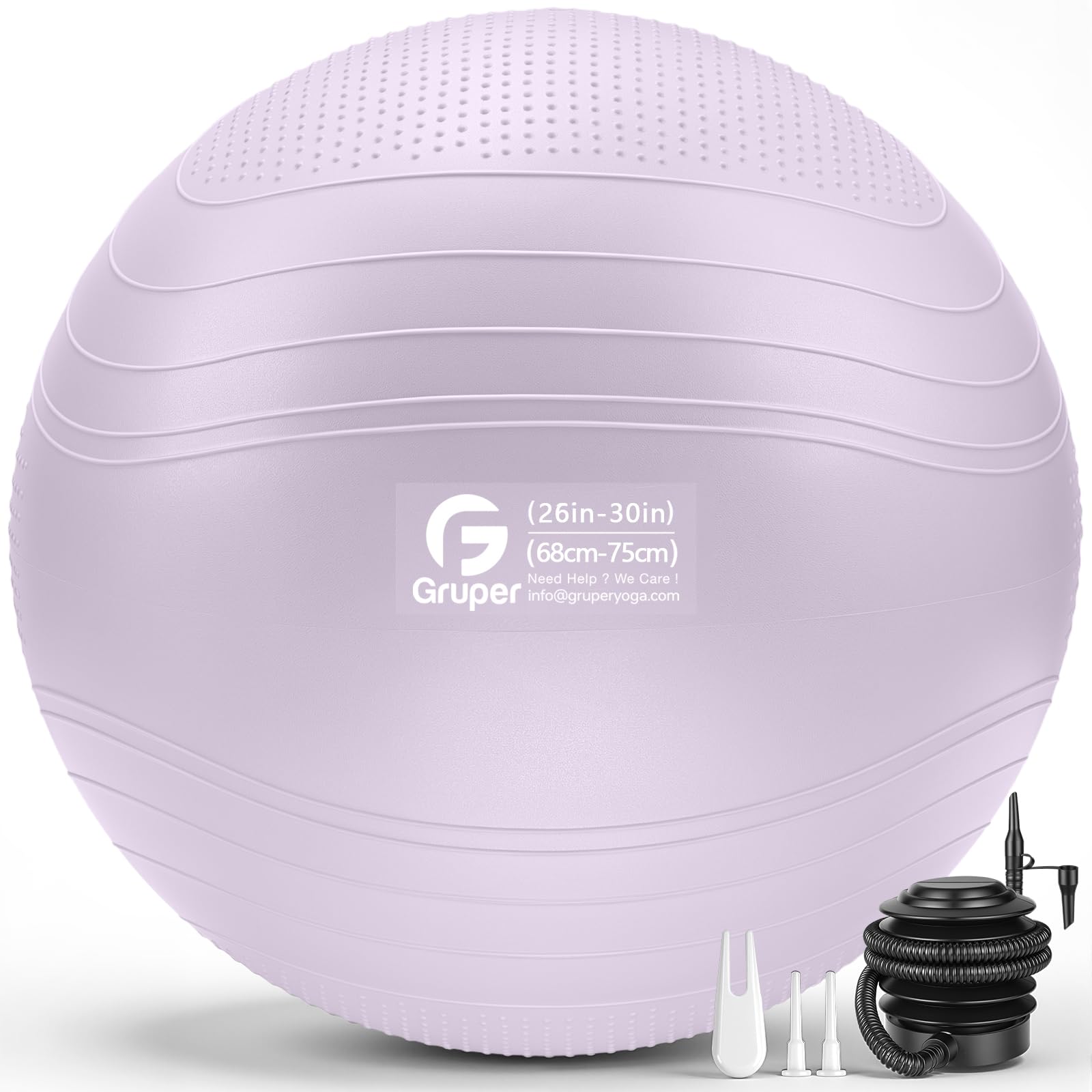 Gruper Yoga Ball, Extra Thick Non Slip Exercise Ball, 4 Sizes