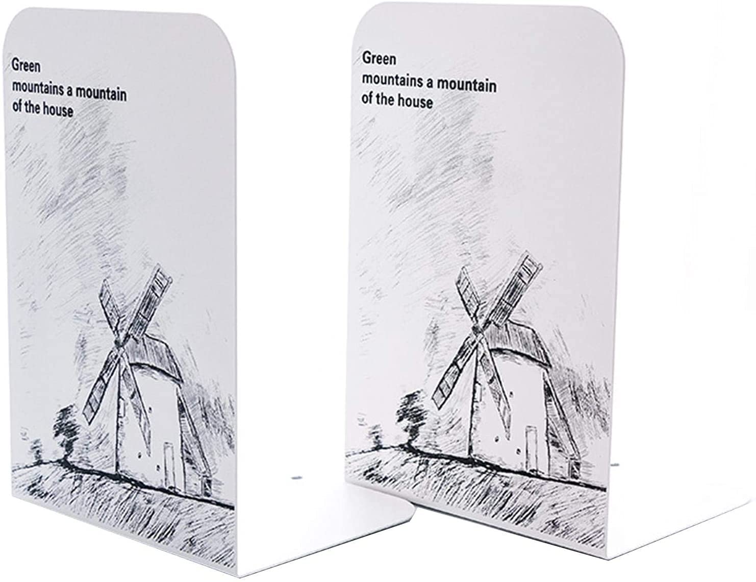 Serre-livres en métal blanc lot de 2 range livre bibliothèque et étagère