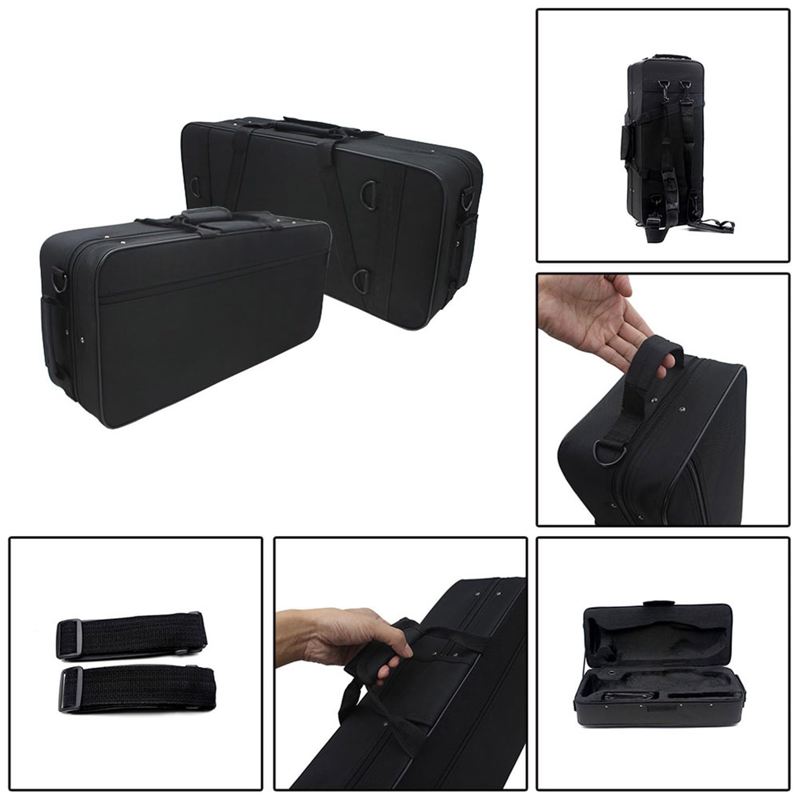 Trompeten-Tragetasche, wasserabweisend, doppelte Transportgriffe, Trompetenbox mit Tragegurt, verschleißfeste Tasche für Musikinstrumente