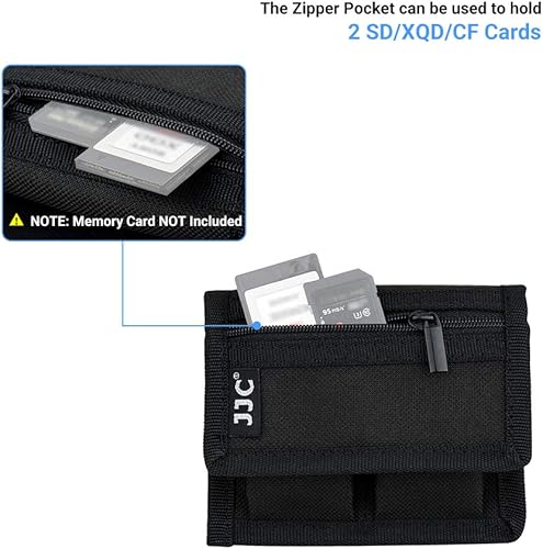 Miniatura 4 de (3 Pockets) DSLR Battery and Memory Card Holder Pouch,Camera Battery and SD CF XQD Card Storage Case for AA Battery and LP-E6 LP-E10 LP-E12 LP-E17
