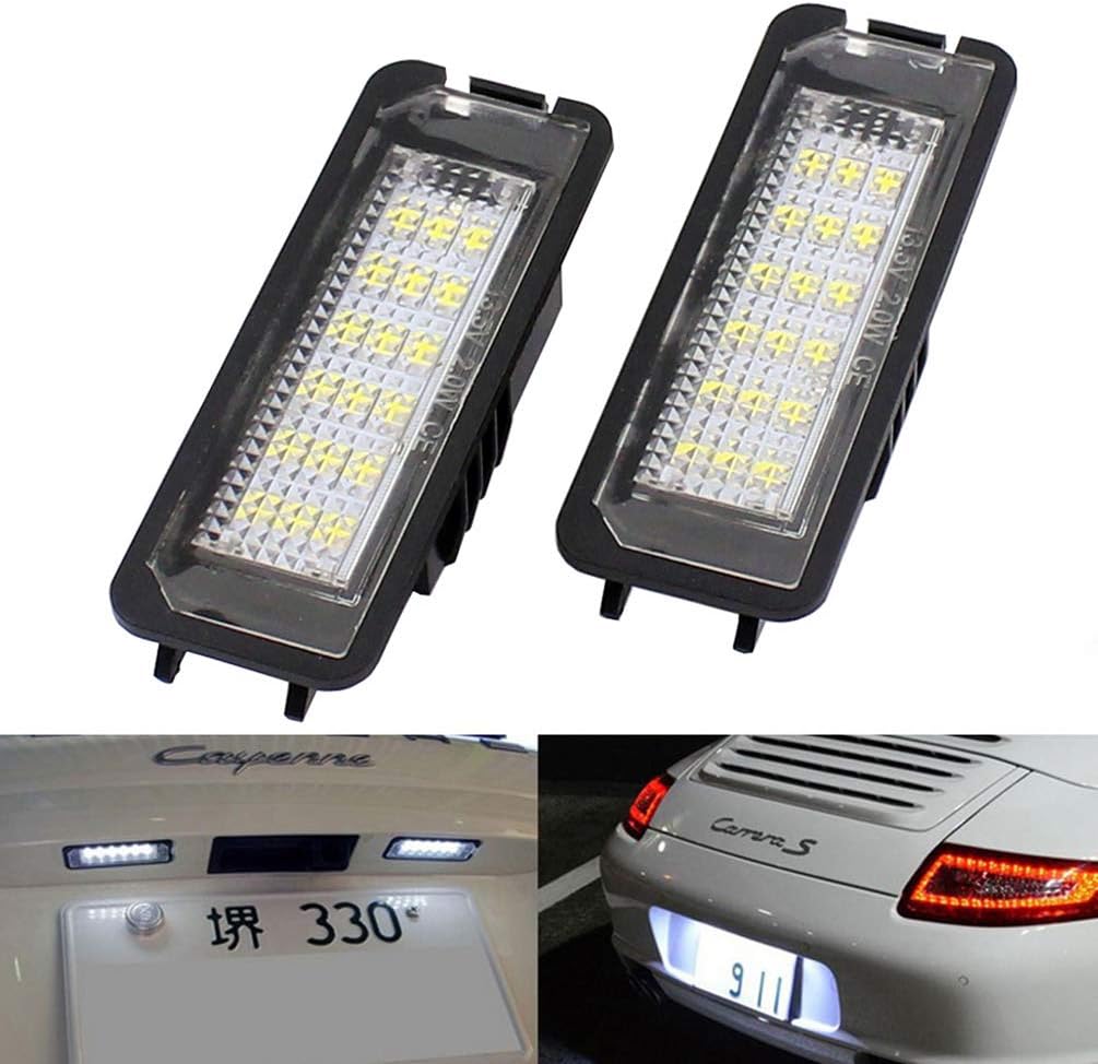 18SMD LED Number License Plate Light Kit Compatible/Replacement for Porsche Boxster Cayman Carrera Cayenne 987/997/958/911 (Pack of 2Pcs)