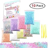 Easter Day Gifts, 10 Packs Spring Colors Pastel Foam Beads Kit for Slime Making, with Slime Making Tools, DIY Art Crafts for Homemade Slime, Foam Balls Pack, 1.75 Oz, 70,000 Beads