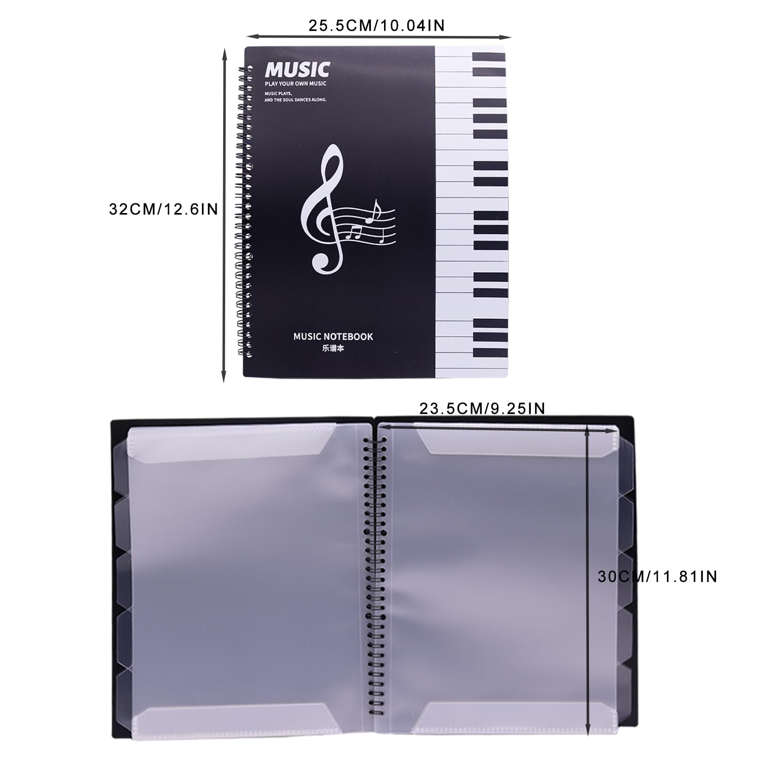 Music Folder A4 Choir Folder, 60 Pages Music Sheets Folder, Waterproof Music Folder, with Stitch Marks - Image 3
