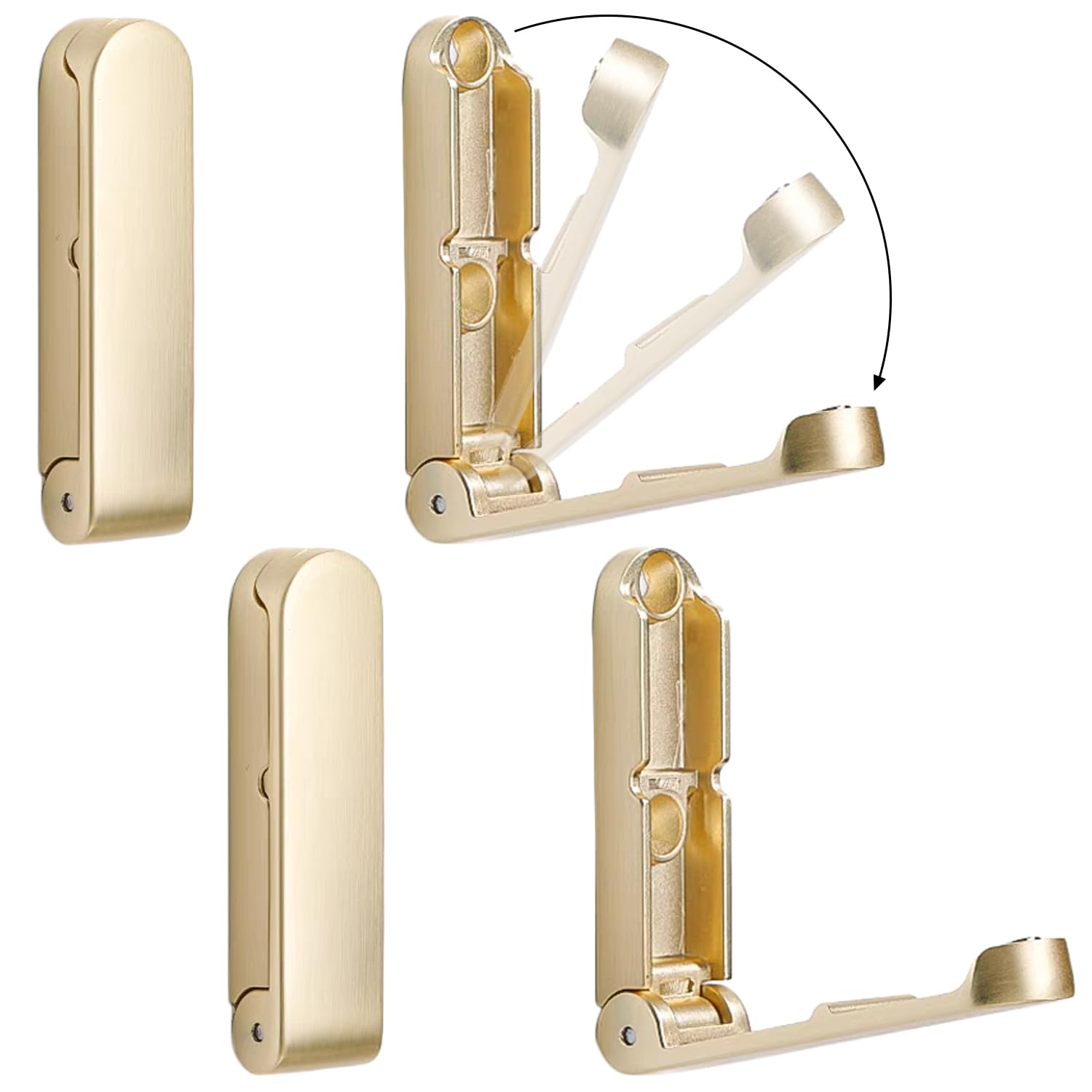 XSGTZMJ 4Pcs Folding Coat Hooks, Zinc Alloy Foldable Wall Hooks Bathroom Towel Hooks Coat Hooks Individual for Hanging Coat Clothes Towels Hat Keys