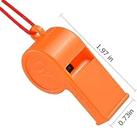 Vista 2 de WSYUB 72 silbatos de plástico, silbatos a granel, silbatos deportivos de entrenamiento con cordón, silbatos fuertes para niños, fiesta