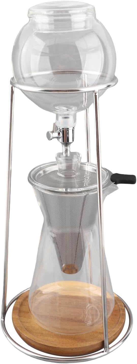 ZJchao Dripper Hand Brew Coffee Maker Premium Borosilicate Glass Heat Proof Portable Cold Brew Coffee Maker for Home Bar and Hotel Use Transparent