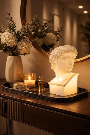 David Büst Dekoratif Lamba | LED Uyumlu Tasarım Aydınlatma | Modern & Sanatsal Masa Üstü Lamba | 25 cm [Enerji Sınıfı A]