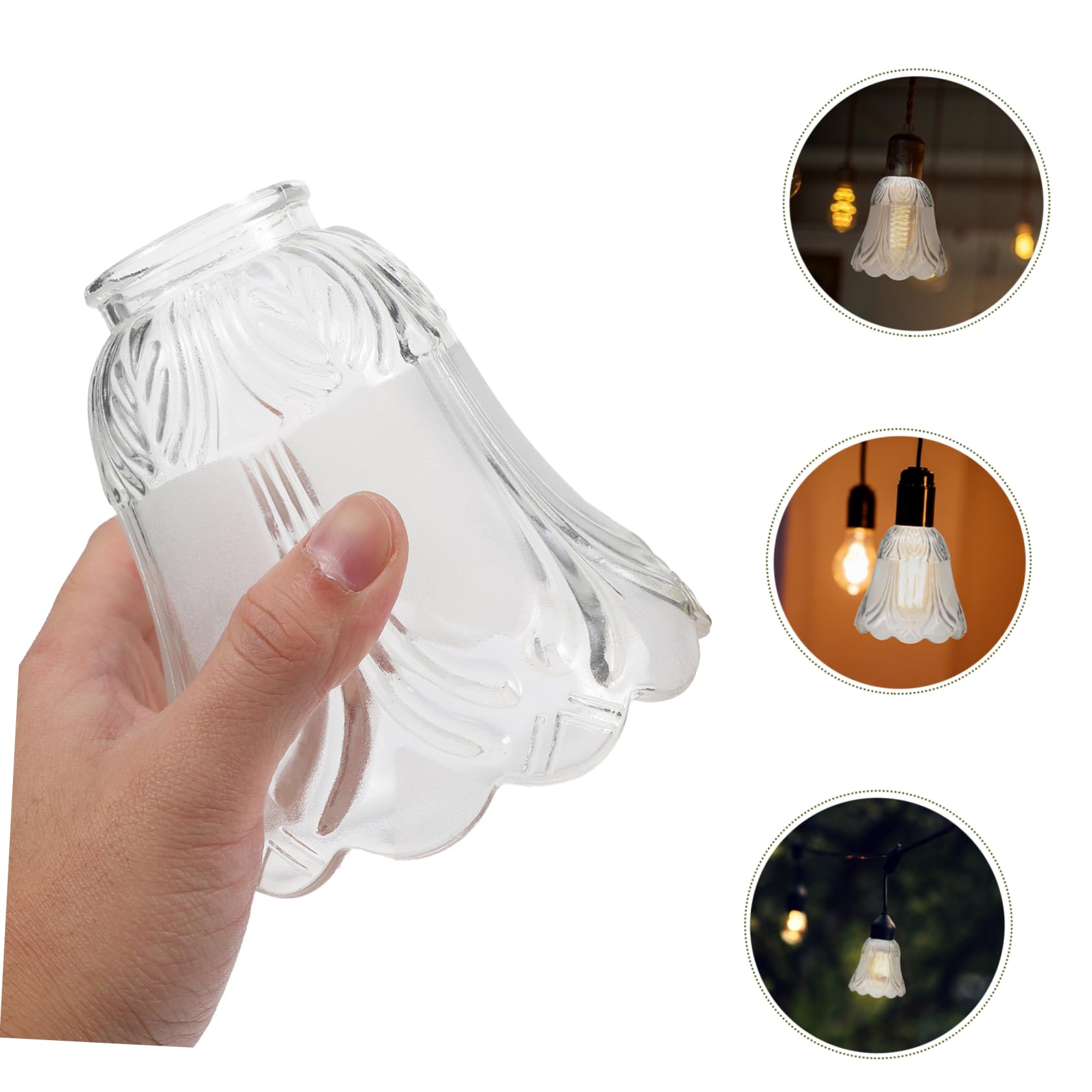 Coperchi Lampada in Vetro Trasparente, Decorativi, 2 Pezzi