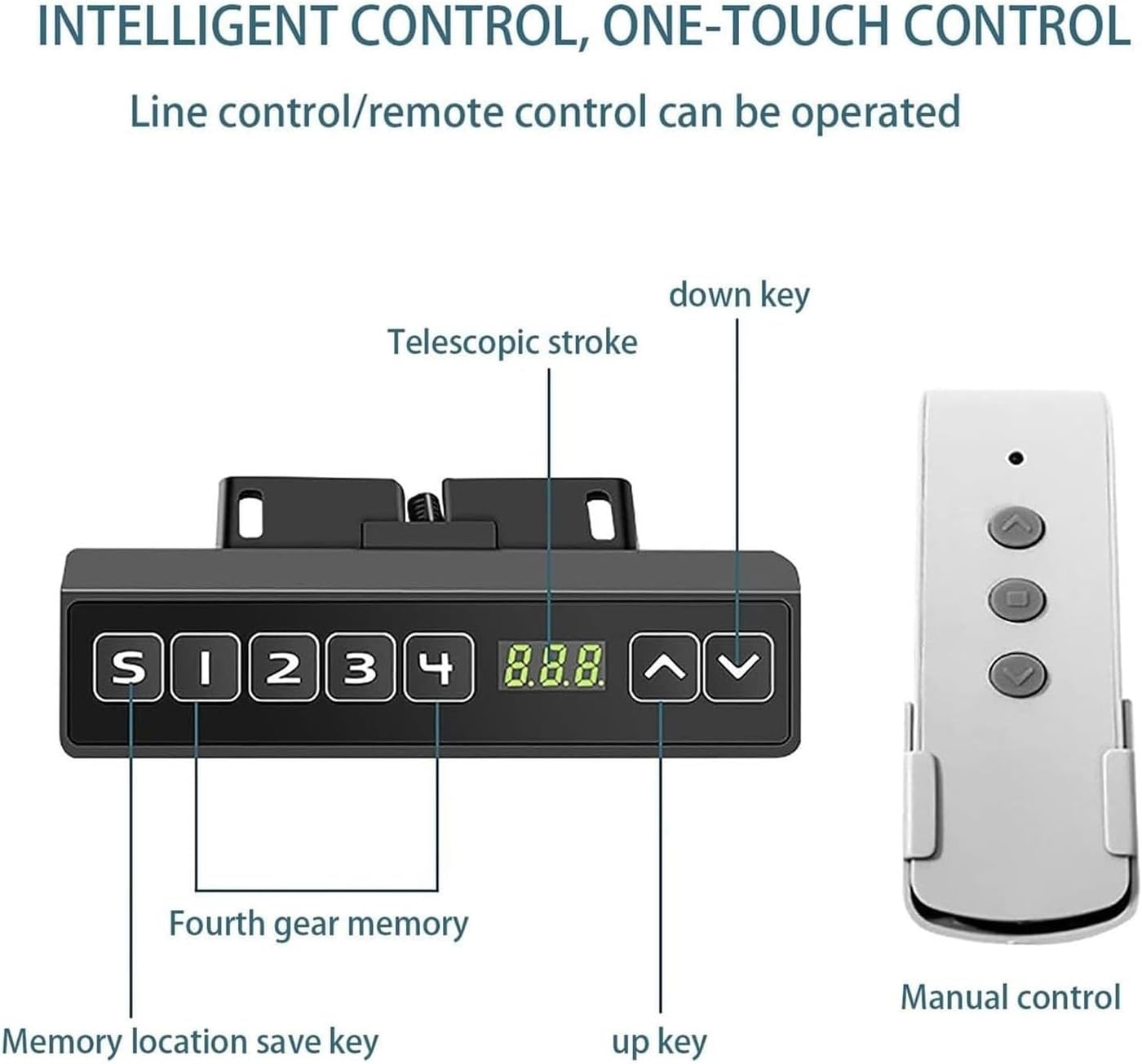 Adjustable TV Mount, Electric TV Lift Telescopic Bracket Stand, Motorized Tv Mount Can Be Hidden in A Cabinet, Up to 60kg（40-70in Tv-710-1610mm）