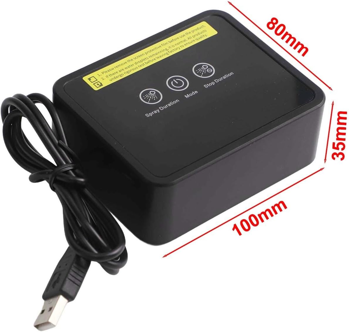 Smart Reptile Terrarium Humidifier with Electronic Timer Control and 360° Rotating Nozzles for Amphibian Habitats and Rainforest Plant Care, Black