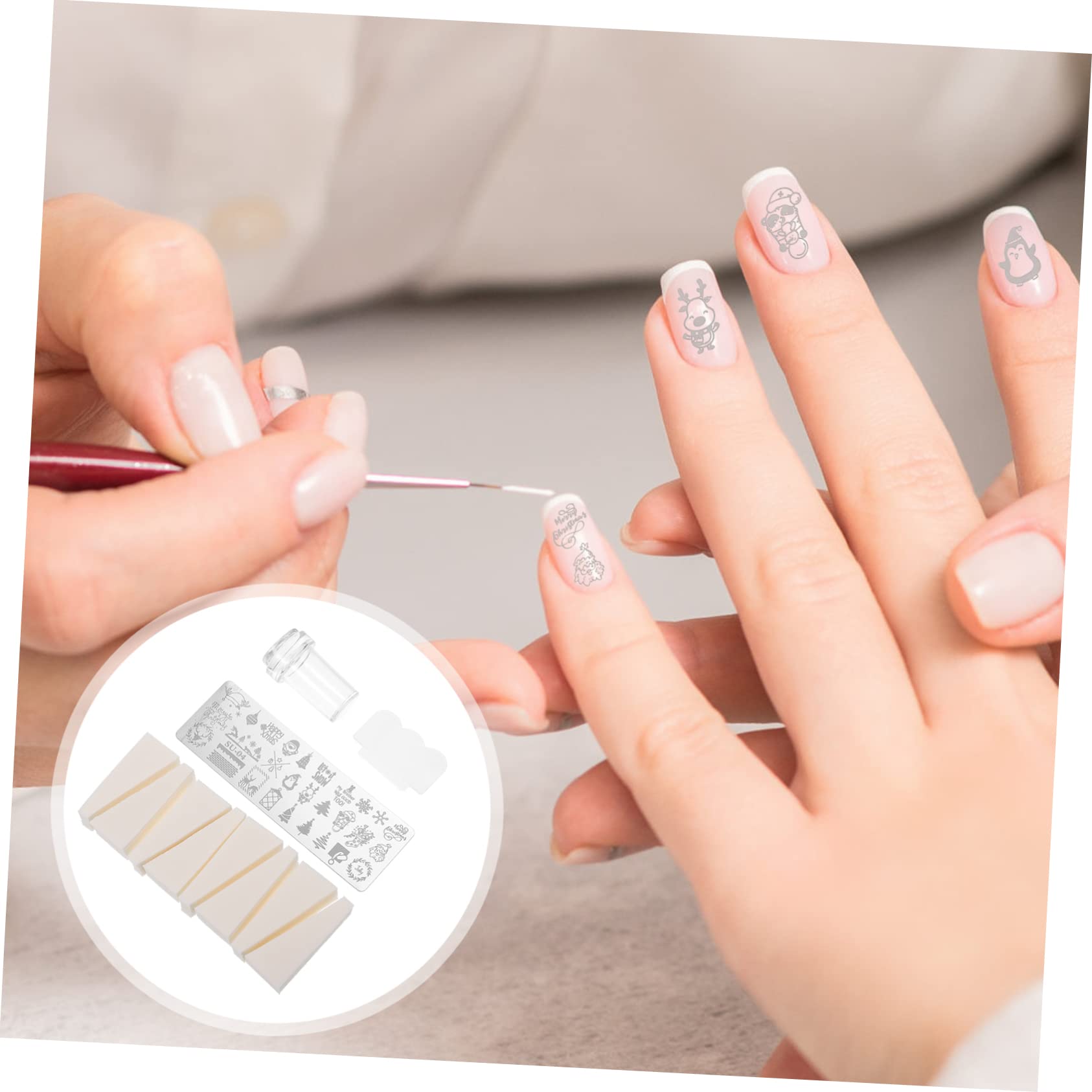 FRCOLOR 5sets Stampini Per Unghie Creativi Kit Manicure Piastre Per Stamping e Spugne Per Decorazioni Unghie Te Per e Ragazze