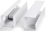 Plateau de gestion de câble de grande capacité 2 Pack, sous le plateau de câble (2xL15.7in), PVC Bureau permanent Cable Management, Idées de gestion de cordon, Organisateur de câble de bureau pour le bureau et la maison- Blanc