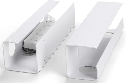 ZhiYo Paquete de 2 bandejas de gestión de cables de gran capacidad, bandeja de cables debajo del escritorio de 31.5 pulgadas (2 x 15.7 pulgadas de