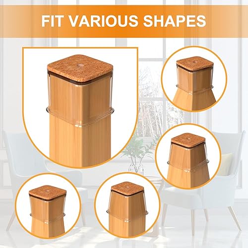 Miniatura 23 de 24 protectores de suelo para patas de silla para suelos de madera dura, fundas de silicona, almohadillas de fieltro, tapas de patas de muebles