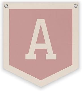 Lacama Pink Initial Personalized Preppy Banner, Baby Shower Decor Gifts, Wall Decor for Women Teen Girl, Vintage Room Decor Toddler Room Bedroom Playroom Front Door Birthday Gift(A)
