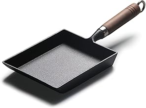 LI-GELISI Tamagoyaki Frigideira japonesa para omelete/ovos, frigideira retangular, mini frigideira de ferro para omelete Tamagoyaki-ki cabo de madeira 23 x 18 cm