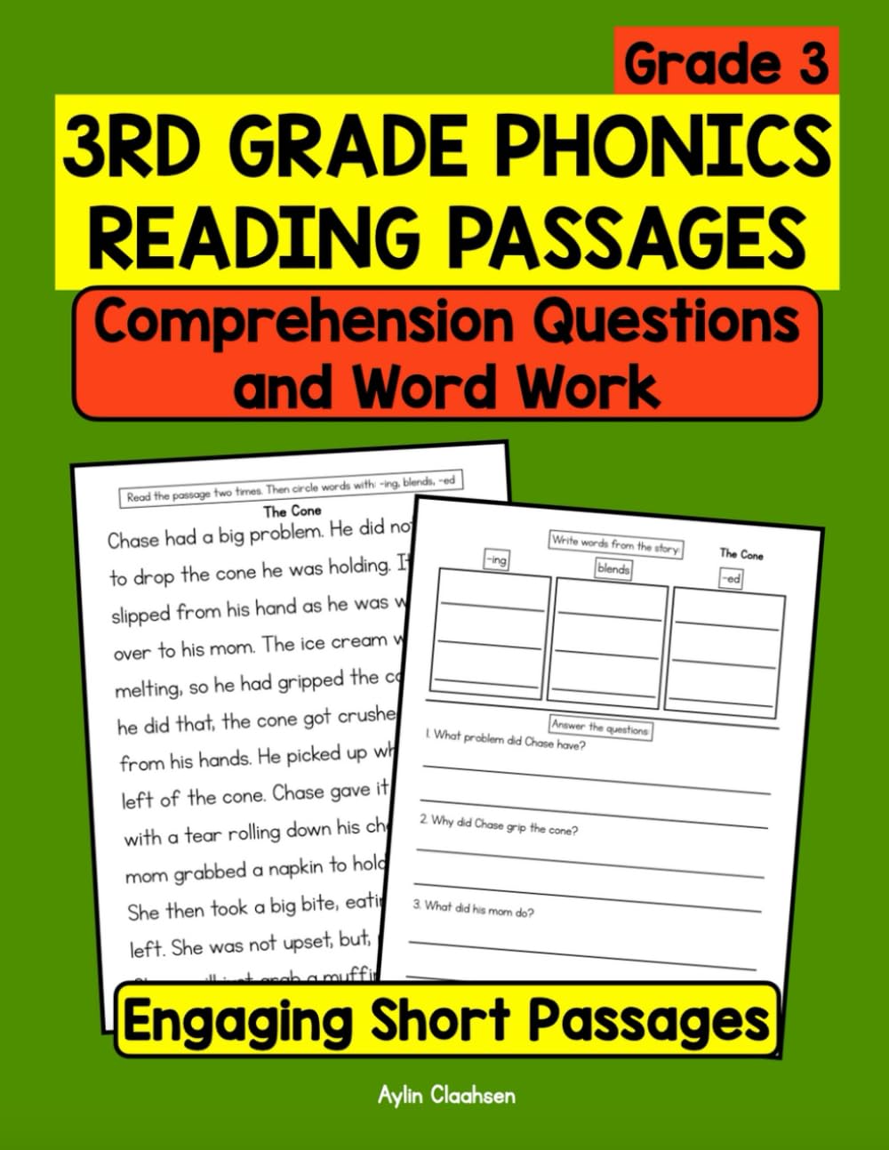 3rd Grade Phonics Reading Passages with Comprehension Questions and Word Work: Engaging Workbook with Short Stories for Grade 3 (K-5 Phonics Passages with Comprehension Questions)