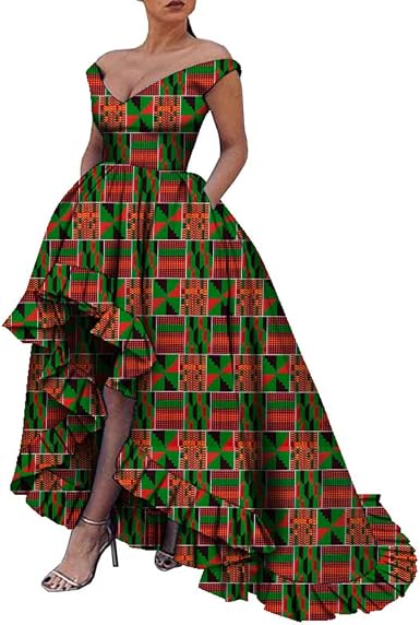 African Dresses for Women V-Neck 