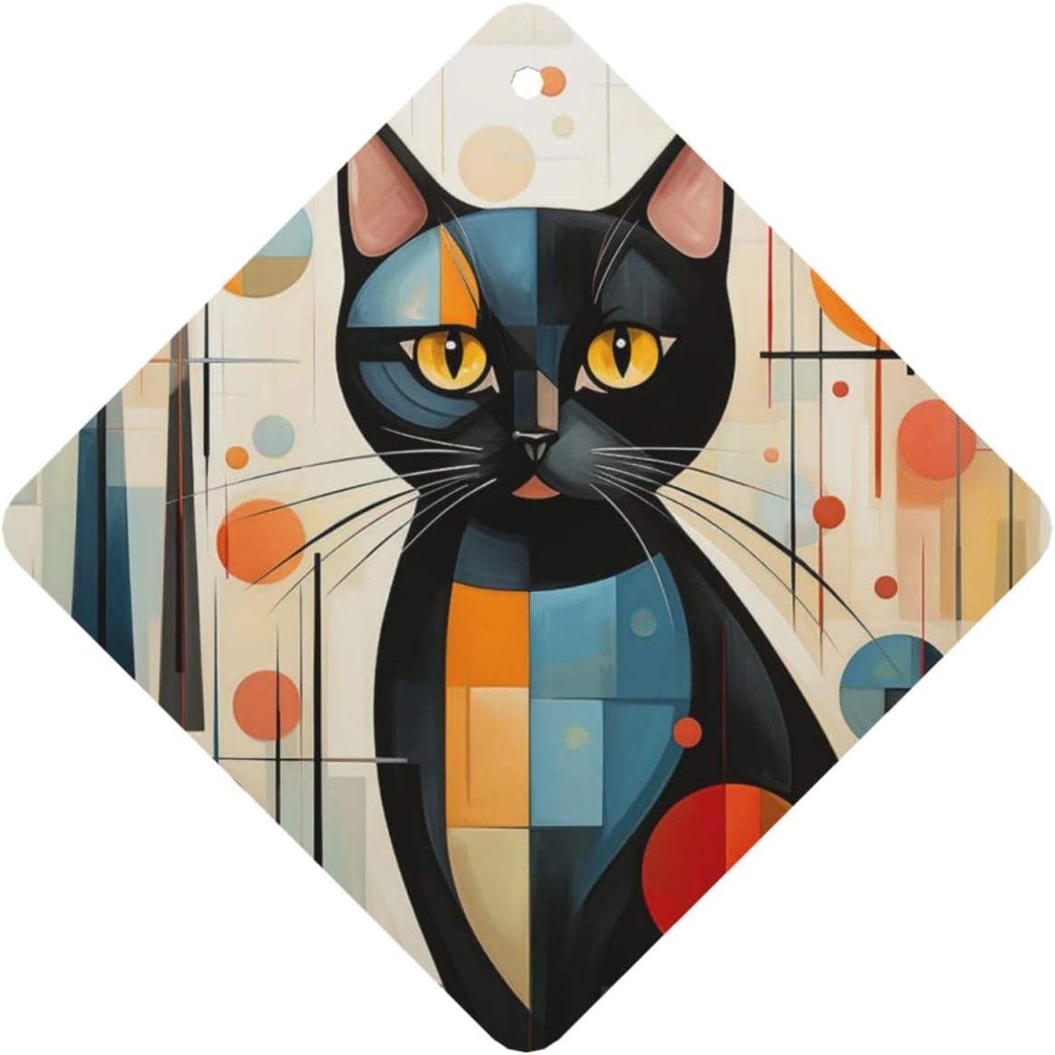 Car Air Freshener 24 PCS Mid-Century Modern Art Cat Hanging Car Air Fresheners Auto Interior Decor Card Freshener Strong Scented Card Lavender Cars Scents for Office Bedroom Close Drawer Square