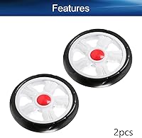 Vista 4 de Bettomshin Rueda de cochecito de 7.480 in x 1.496 in de plástico con orificio de montaje de 0.31 pulgadas de diámetro, repuesto para cochecito